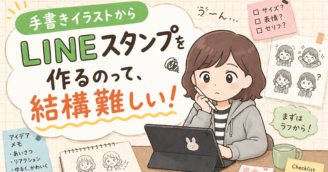 手書きイラストからLINEスタンプを作るのって、結構難しい！？