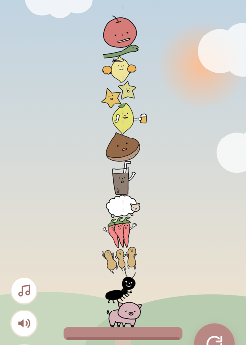 つみつみだじゃれフレンズのゲーム画面